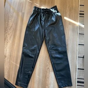 Abercrombie & Fitch Black Faux Leather Joggers